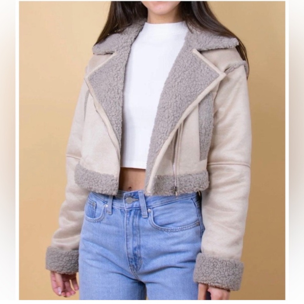 NWOT grey bandit Sherpa jacket